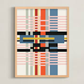"Weaving" - Art Print in Blush by Stefania Copertini - Framed