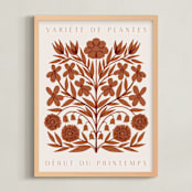 "Les Plantes I" - Art Print in Rust by Katharine Watson - Framed