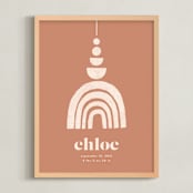 "Boho Geo Mobile" - Personalized Art Print in Toffee by Iveta Angelova - Framed
