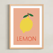 "fruit II" - Art Print in Salmon by Ellen Schlegelmilch - Framed