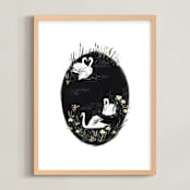 "Sweet Swan Lake" - Art Print in Spring by Shiny Penny Studio - Framed
