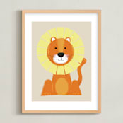 "Mr. Lion" - Art Print in Sand by Ashlee Townsend - Framed