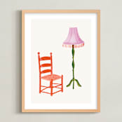 "A Doll's House 2" - Art Print in Pretty Pink by Sarah Knight Davis - Framed