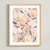 "Speckled Garden" - Art Print in White by Whitney Rainsdon - Framed