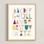 "The Most Colorful Alphabet" - Art Print in Rainbow by lulu and isabelle - Framed