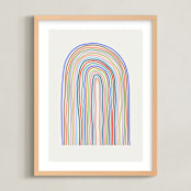"happy rainbow" - Art Print in Buttercream by Kelly Watkins - Framed