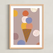 "The Coolest Thing" - Art Print in Ice Cream by Sumak Studio - Framed