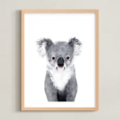 "Baby Koala" - Art Print in pebble by Cass Loh - Framed