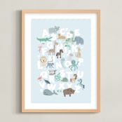"Wild Animal Alphabet" - Art Print in white by Jessie Steury - Framed
