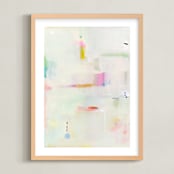 "Believe" - Art Print in Seafoam by Lindsay Megahed - Framed
