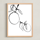 "Orange Study " - Art Print in Black and White by Ashleigh Ninos - Framed