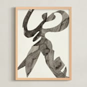"Androgynas" - Art Print in Soft Black by Maran Ree Whiting - Framed