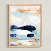 "Coastal Chic II" - Art Print in Sky by Lindsay Megahed - Framed