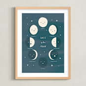 "Faces of the Moon" - Art Print in Slate by Ani Somi - Framed
