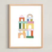 "mod building blocks" - Art Print in Candy by Ellen Schlegelmilch - Framed