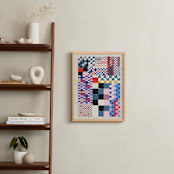 "Checker Madness" - Art Print in Marine Blue by Krissy Callahan - In a Room