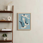"Seagulls" - Art Print in Neutral Blue Green by Roochita Chachra - In a Room
