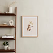 "fox with flowers" - Art Print in Tan by Vivian Yiwing - In a Room