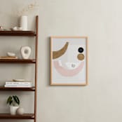 "The Balancing 2" - Art Print in Taupe and salmon by Francesca Iannaccone - In a Room