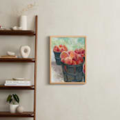 "Baskets of Peaches" - Art Print in Juicy Peach by The Tattered Traveler - In a Room