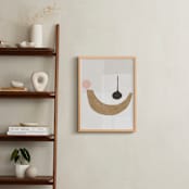 "The Balancing 1" - Art Print in Taupe and salmon by Francesca Iannaccone - In a Room