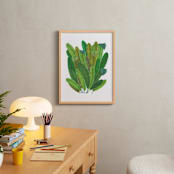 "Banana Leaf Bouquet" - Art Print in Tropical Green by Madeline Trait - In a Room