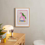 "Rollin Unicorn" - Art Print in Cherry Blossom by Kartika Paramita - In a Room
