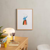 "Cowboy Carl" - Art Print in Cajun Shrimp by Kelsey Livingston - In a Room