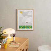 "Sky Adventure" - Art Print in Burnt Sienna by Robert and Stella - In a Room