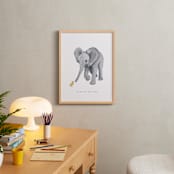 "baby elephant and duckling" - Personalized Art Print in Tumbleweed by Cass Loh - In a Room