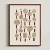 "Paper Pattern" - Art Print in Pecan Brown by Alisa Galitsyna - Framed