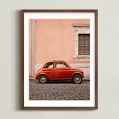 "An Italian Classic in Rome" - Art Print in Red Rosa by Kelsey Mucci - Framed