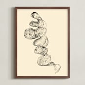 "Abstract Swirls" - Art Print in Vanilla Cream by Rebecca Johnstone - Framed
