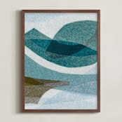 "Swarming" - Art Print in Teal by Carrie Moradi - Framed