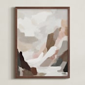 "Earthy Cascade II" - Art Print in Tan by Melanie Severin - Framed
