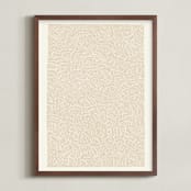 "Broadleaf" - Art Print in Warm Sand by Emily Kariniemi - Framed