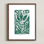 "Garden Print" - Art Print in Emerald Forest by Meggy Masters - Framed