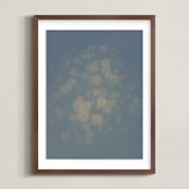"Dusted Daisies" - Art Print in Cloud by Baumbirdy - Framed