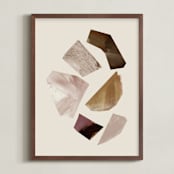 "Compositional Shapes 2" - Art Print in Leather by Melanie Severin - Framed