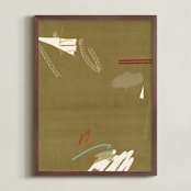 "Room 3 II" - Art Print in Earth Brown by Shiho Whitehead - Framed