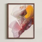"La Fleur I" - Art Print in Taupe by Karen Kardatzke - Framed