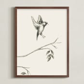 "Birds II" - Art Print in Sand by Teju Reval - Framed