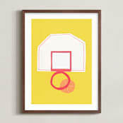 "Basketball Hoop" - Art Print in Slam Dunk Sun by Elliot Stokes - Framed