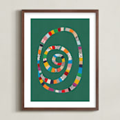 "Whirl of Colors" - Art Print in Shamrock Green by Alisa Galitsyna - Framed
