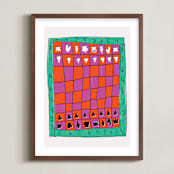 "Colorful Chess" - Art Print in Tropical by Simona Camp - Framed