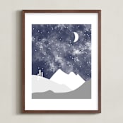 "Into the Nighttime Sky" - Art Print in White by Kirsten McEvenue - Framed