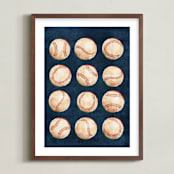 "Dinger 1 Spin Cycle" - Art Print in Navy by Kamala Nahas - Framed