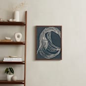 "Dancing Lines" - Art Print in Whale Blue by Lucrecia Caporale - In a Room