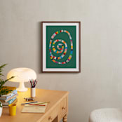 "Whirl of Colors" - Art Print in Shamrock Green by Alisa Galitsyna - In a Room