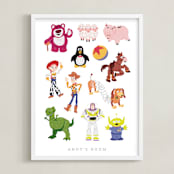 "Andy's Toys from Disney and Pixar's Toy Story" - Personalized Art Print in Candy by Rebecca Smith - Framed